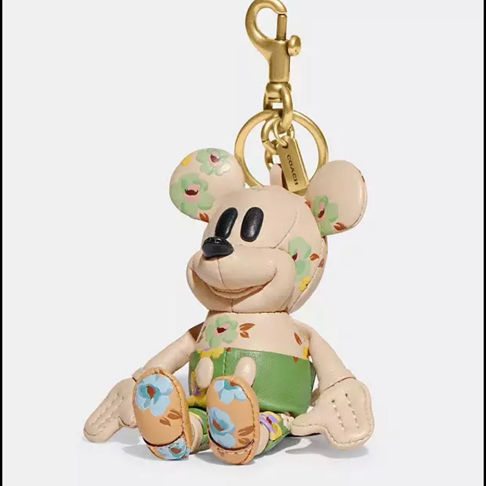 Disney X Coach Mickey Mouse Bag Charm With Floral Print - Picture 12 of 12